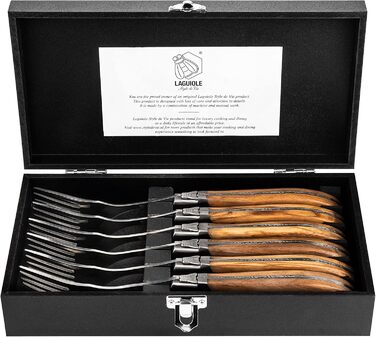 Набір з 6 виделок в дерев'яній коробці Luxury Line Laguiole Style de Vie