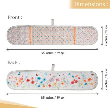Рукавички для духовки Maison d&39 Hermine, Прихватки для каструль, 100 бавовна, термостійкі кухонні рукавички, рукавички для духовки (19 см x 33 см) та прихватки для каструль (20 см x 20 см) для приготування їжі, Морзін - Рукавички для духовки на День под