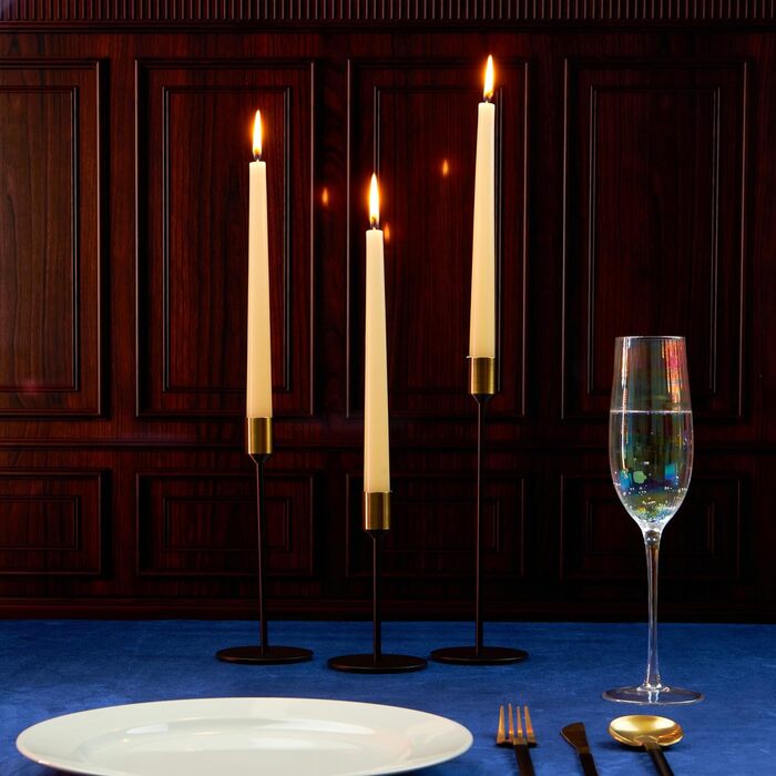 Набір свічок DECO EXPRESS Taper з 6, 10, 15 або 50 шт. , тривалий час горіння до 8 годин, без запаху (слонова кістка, набір з 50 шт. )