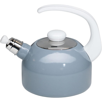 Чайник-флейта Plus, CLASSIC - КОЛІР діаметр 18 см, висота 21,7 см, ємність 2 літри, емаль, 3-кратна емальована, /чорна, індукційна (25,5 x 18 x 21,7 см, сірий), 0543-020