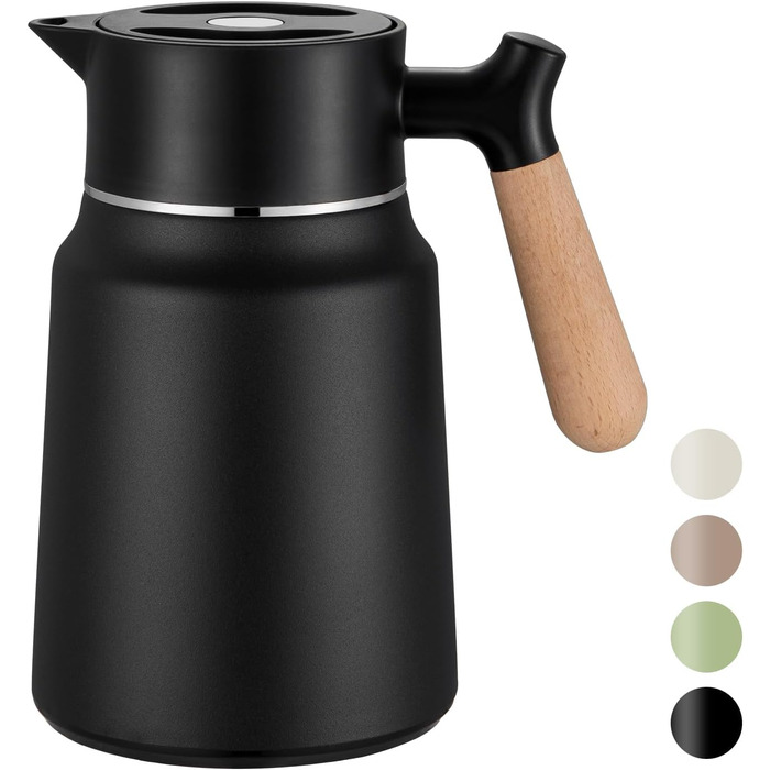 Термос-кавник 1,5 л нержавіюча сталь, чорний VETIN