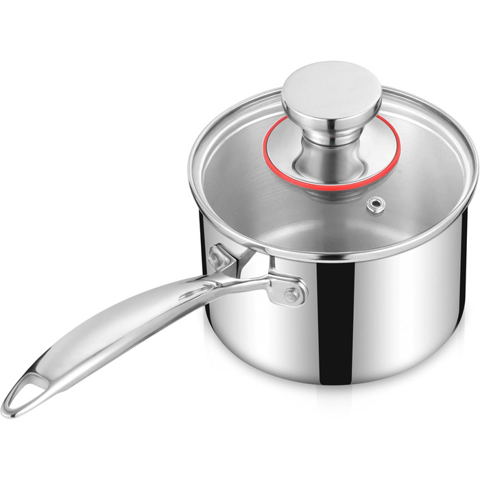 Сотейник 1,4 л з прозорою кришкою, нержавіюча сталь Homikit