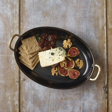 Сковорода для подачи 24.5*17.5 см, 1000 мл, овальная, металлическая, Black Vintage Steel, GenWare