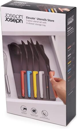 Набор кухонных принадлежностей, 5 предметов на подставке, разноцветные Elevate  Joseph Joseph