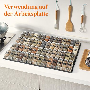 Органайзер для специй раздвижной пластиковый, 36,4 x 66 x 1,65 см, черный Lifewit