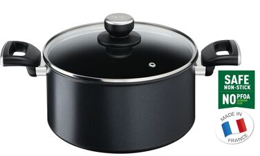 Tefal Каструля Unlimited, скляна кришка, 5,3 л, чорний, алюміній