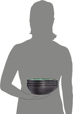 Співачка Набір мисок для макаронних виробів Palm Beach, 4 шт. и, миска для миски, унікальний дизайн, розширюється 1200 мл, макарони 4 шт.