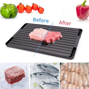 Дошка для розморожування 30 x 20 см з піддоном, чорний SYPEN