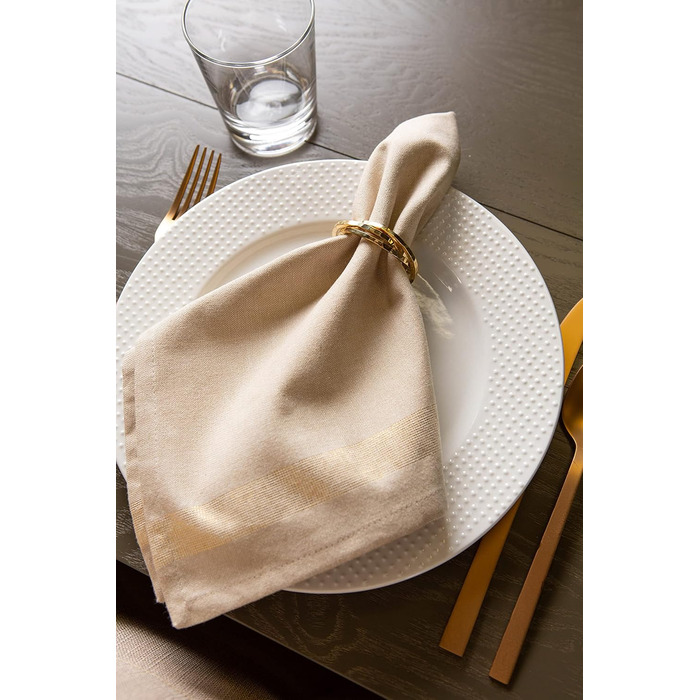 Набір декоративних кухонних рушників DII для різдвяних рушників, металеві, бавовна, 18x28, 3 18x28 дюйма (50,8 x 50,8 см (набір з 6 шт. ), золотисті металеві смужки)