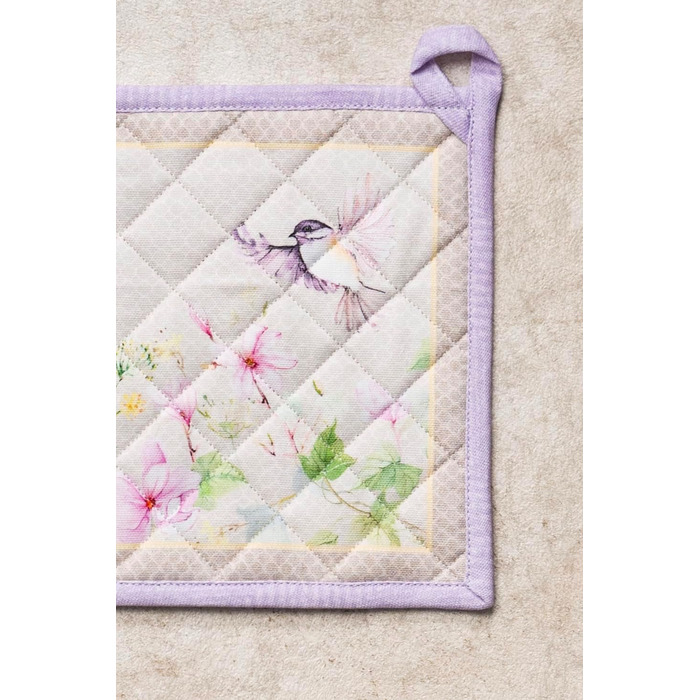 Рукавички для духовки Maison d&39 Hermine, підставки для каструль, 100 бавовна, термостійкі кухонні рукавички, рукавички для духовки (19 см x 33 см) та підставки для каструль (20 см x 20 см) для приготування їжі, Morzine - рукавички для духовки (19 x 33 с