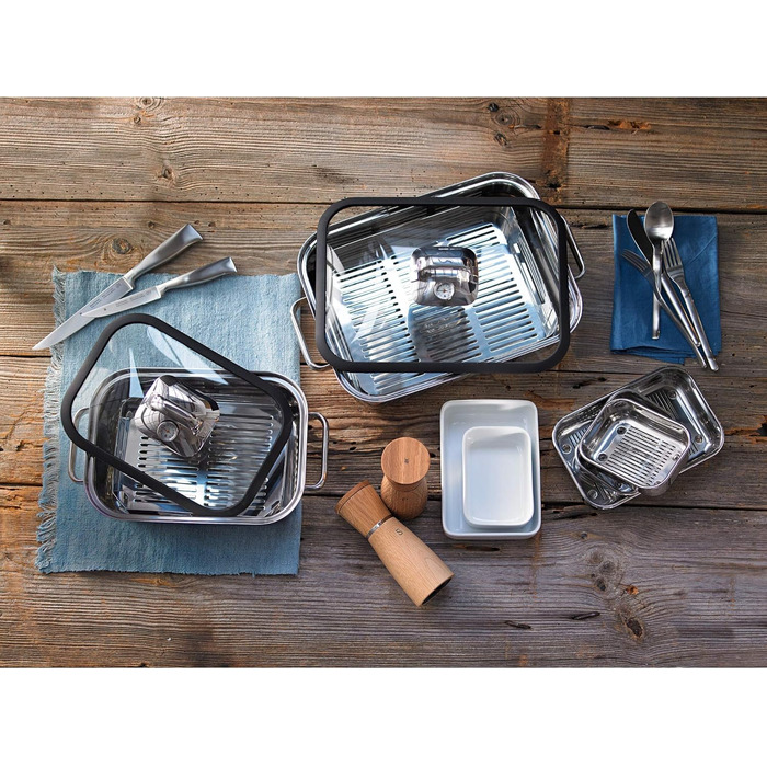 Жаровня 41 x 27 см с паровой корзиной и щипцами для спаржи Vitalis Aroma WMF