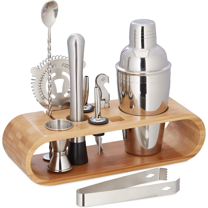 Барний набір для коктейлів, 10 предметів Relaxdays