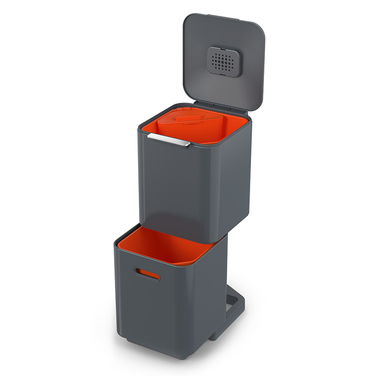 Контейнер для сміття з двома баками 40 л графіт Totem Compact Joseph Joseph