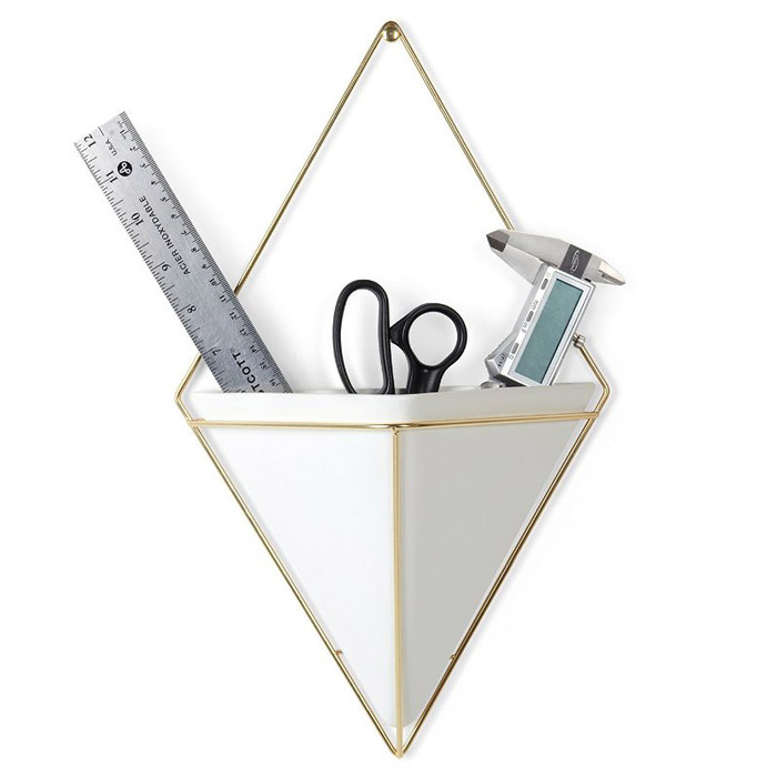 Декор для стін 22х38х12 см білий / латунь Trigg Umbra