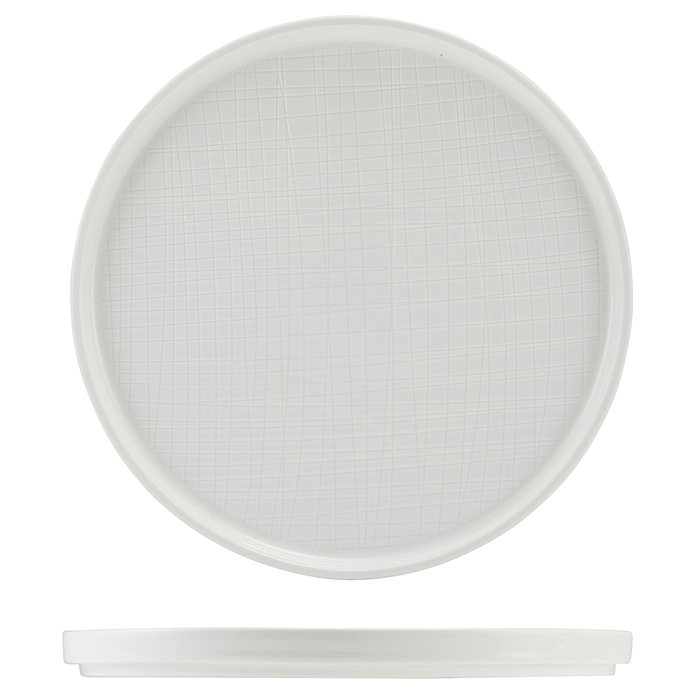 Тарелка презентационная 25*2.2 см с низким вертикальным бортом, Incise Porcelain Lavara, GenWare