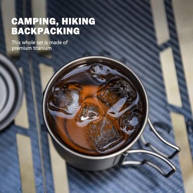 Титанова кружка з ситечком для чаю та кришкою 420 мл iBasingo