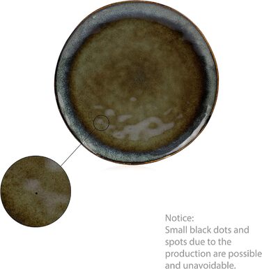 СПІВАЧКА Обідній сервіз Asti Stoneware, набір посуду з 12 предметів для 4 осіб, темний та унікальний дизайн, сучасний