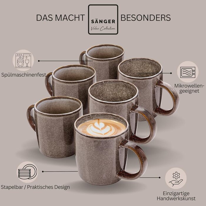 Комбінований сервіз на 6 персон, набір тарілок кавовий кухоль макаронна миска 30 шт. , набір посуду з керамограніту посудомийна машина - мікрохвильова піч - стійкий до подряпин, набір посуду з керамограніту КОЛЕКЦІЯ ЦІННОСТЕЙ (Каїрський графіт, кавовий ку