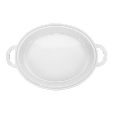 Овальна форма для запікання Fissman 31х25,5х6,5 см / 2,1 л зі скляною кришкою порцеляна (14159)