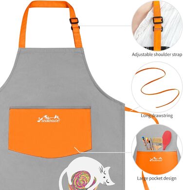 Фартух кухонний для дітей 46 х 60 см помаранчевий Viedouce