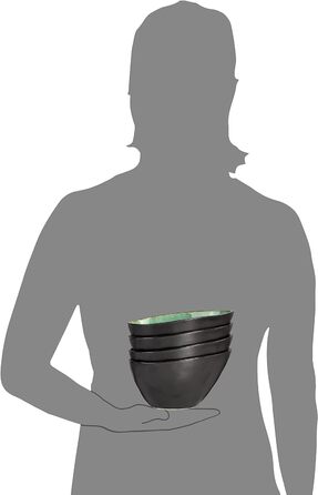 Співачка Набір мисок для макаронних виробів Palm Beach, 4 шт. и, миска для миски, унікальний дизайн, розширюється 1200 мл (пластівці 4 шт.)