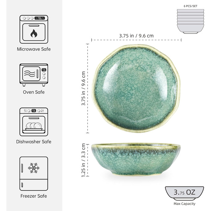 Порцелянові миски для соусу 6 шт HENXFEN LEAD