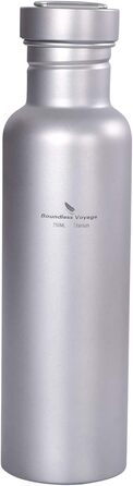 Титанова пляшка для води з титановою кришкою для кемпінгу 750 мл. Boundless Voyage