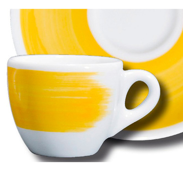 35121 Чашка cappuccino 180 мл Yellow 'Verona Millecolori Hand Painted Brush stroke B with handle'