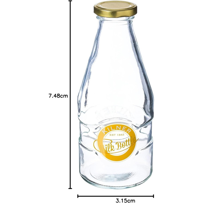 Пляшка для молока 568 мл, кругла Kilner