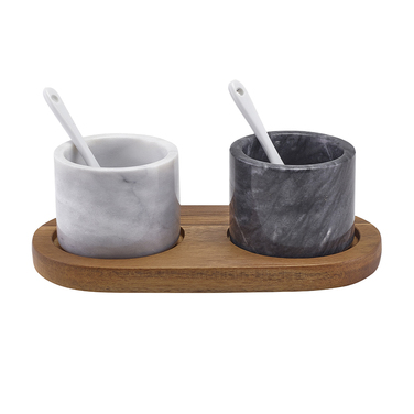 Набір для спецій, сіль-перець, мармуровий, GenWare