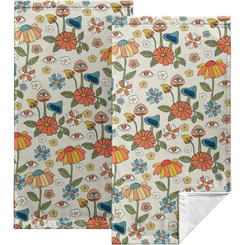 Різдвяні кухонні рушники Kwlegh, рушник для рук, різдвяна ялинка, цукерка-тростина, сніжинка, рушник для пальців, набір з 2 шт. , милий чоловічий банний рушник, високопоглинаючі рушники, 36 x (квіти грибів)