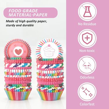 Набор из 300 бумажных формочек для мафинов, разноцветный AiQInu