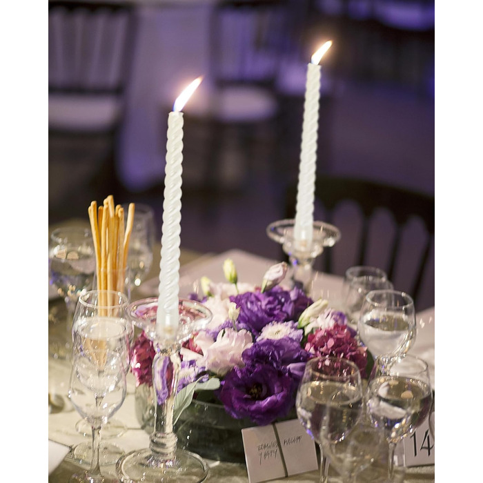 Набір з 4 конічних спіральних свічок 2 х 25,5 см, білий Alederways