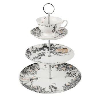 Подставка для печенья CreativeTops Alice in Wonderland, трехуровневая, фарфор