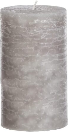 Набір із 4 свічок-стійок Brandsseller 7 x 10 см Однотонні та виготовлені з парафіну Сільські свічки з тривалим часом горіння Декоративні свічки для прикраси столу, Різдва та вечірок (7 x 14 см Набір із 4 шт. , сірий)