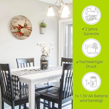 Настінний годинник з дерева 30 см ARTLAND