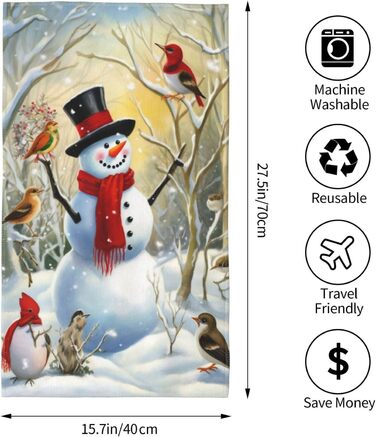 Рушник для ванної кімнати 70 х 40 см Сніговик Ouqiuwa