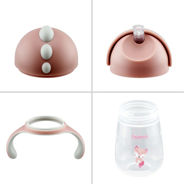 Пляшка для води Fissman 260 мл з трубочкою (6903)