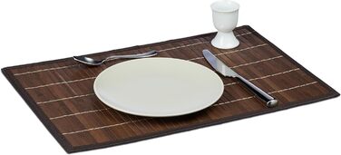 Набір із 6 сервірувальних килимків 45 x 30 см, коричневий Relaxdays