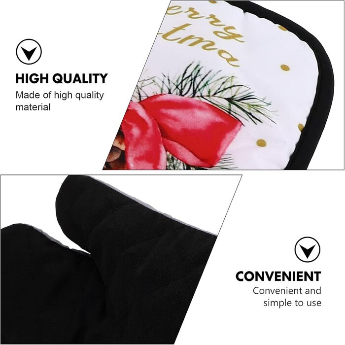 Різдвяний набір з 2 прихваток та 2 рукавичок для духовки, 4 предмети, різнокольоровий Cabilock