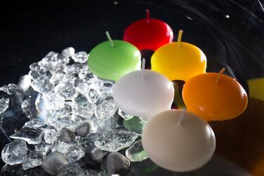 Набір плаваючих свічок DONAU HOME/ / 12 шт. / 2,8 x Ø 4,8 см / 4 години горіння / Плаваючі воскові свічки без парфумів / Плаваючі теплі чайні свічки / для вечері, весілля, басейну 12 шт. (овальна форма, 12 шт. , білі)