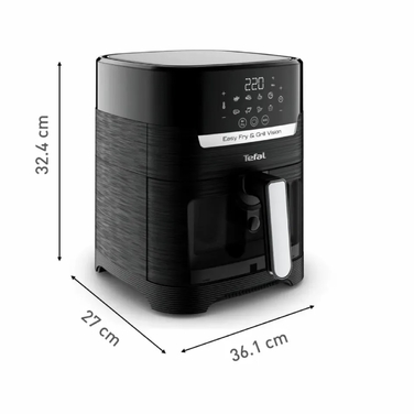 Tefal Мультипечь Easy Fry&Grill Vision Window, 1550Вт, чаша-4.2л, сенсорное управл., 10 программ, с окошком, пластик, черный