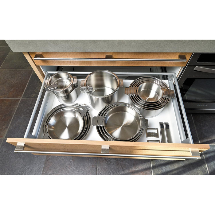 Набір ручок для посуду з нержавіючої сталі, 3 предмети, сріблястий Strate Cristel