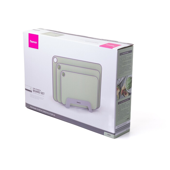 Набор из 3-х разделочных досок Fissman 41х28, 36х24, 31х20, цвет Зеленый пластик, ТПР (8056)