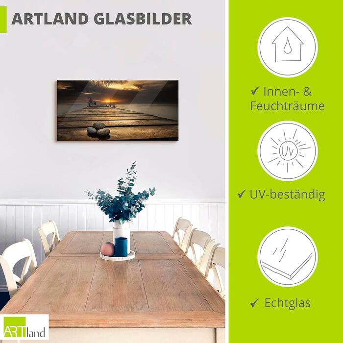 Настінний декор скляні картини настінна картина скляна картина цільна 40x40 см квадрат пляж море сонце карибський басейн природа пейзаж узбережжя схід сонця морський S7LE (Чорне море, 100Д x 50Ш см)