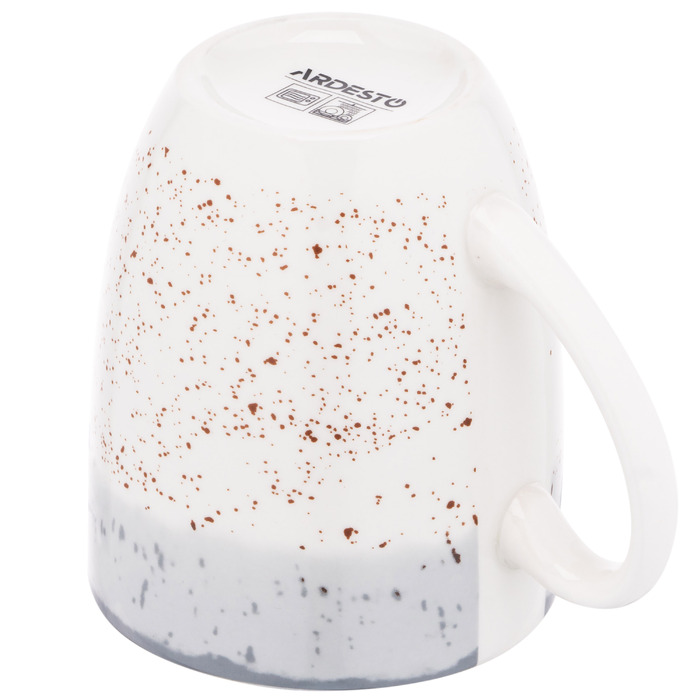 Чашка ARDESTO Siena, 360мл, Фарфор, Бело-серый