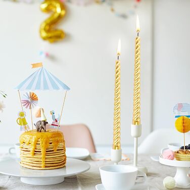 Набір з 4 конічних спіральних свічок 2 х 25,5 см, золотистий Alederways