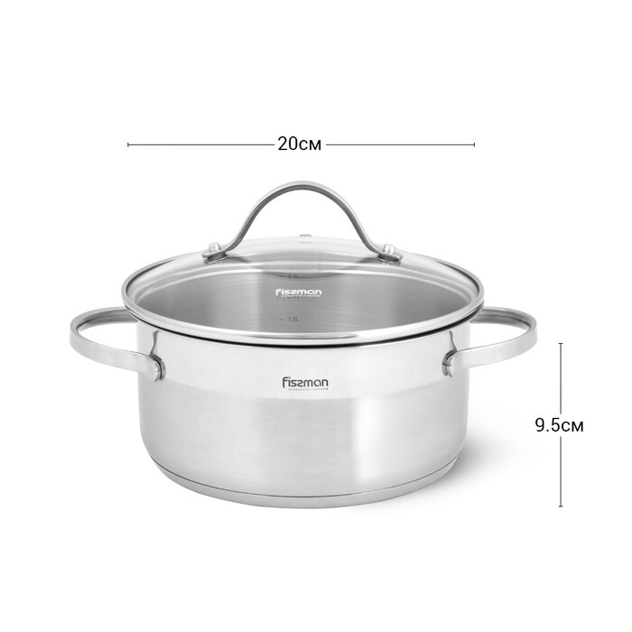 Набір посуду зі скляними кришками 6 предметів EVITA Fissman