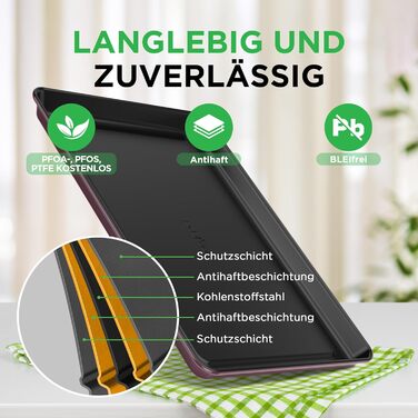 Набір форм для випікання NutriChef - Набір із 8 антипригарних форм для випікання - Без PFOA, PFOS, PTFE, придатний для використання в духовці до 232C - Кругла форма для випічки, форма для хліба, форма для мафінів та форма для дека, придатна для миття в по