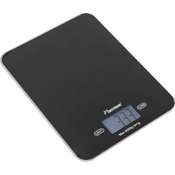 Цифрові кухонні ваги Bestron з РК-дисплеєм, ретро-дизайн, Sweet Dreams, вантажопідйомність 5 кг, точність до 1 г, скло, рожевий (чорний)